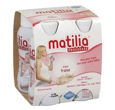 Sữa bầu Matilia Grossesse vị dâu (200ml) (1 lốc x 4 chai)